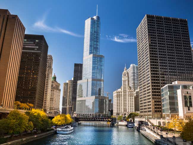 Chicago River North Chicago River Trump Tower